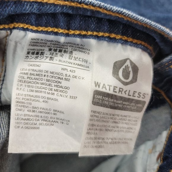 Levis Premium Womens 24 x 25 Blue Jeans Wedgie Straight Big E Raw Hem Button Fly - Picture 3 of 12